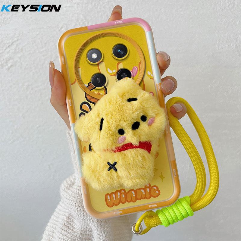 

KEYSION милый 3D мультяшный плюшевый чехол для HONOR X9c 5G с ремешком мягкий силиконовый противоударный чехол для телефона Huawei Magic 7 Lite 5G for Honor X9c