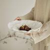 BRCeramic Fruit Plate Porcelain Plate Folded Pattern Dining Plates Dishes Kitchen Plates Dishes White Porcelain Tray TablewareEY