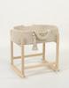 Cesta de Moisés Boho de Algodón Portabebés para Muñecas con Cuna de Madera - Beige Claro