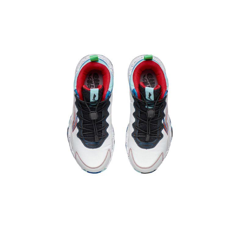 Li Ning Youth Pioneer Spirit I TD Comfortable Non-Slip Wear-Resistant Breathable Mid-Top Basketball Shoes Kids Basketball Shoes White Gray YKBR050-3