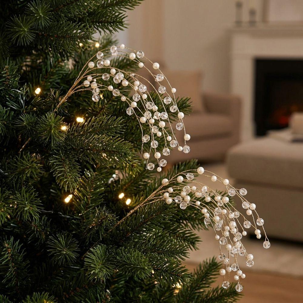 Crystal Dangle Christmas Crystal Spray Pick Artificial Christmas Spray Holiday Wedding Decor