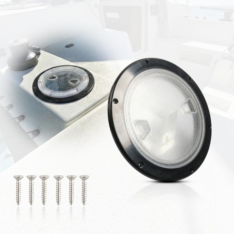 8 Inch Round Deck Inspection Access Hatches Cover For Boats And RVs With Waterproof Seal ABS Construction Black Marine Grade