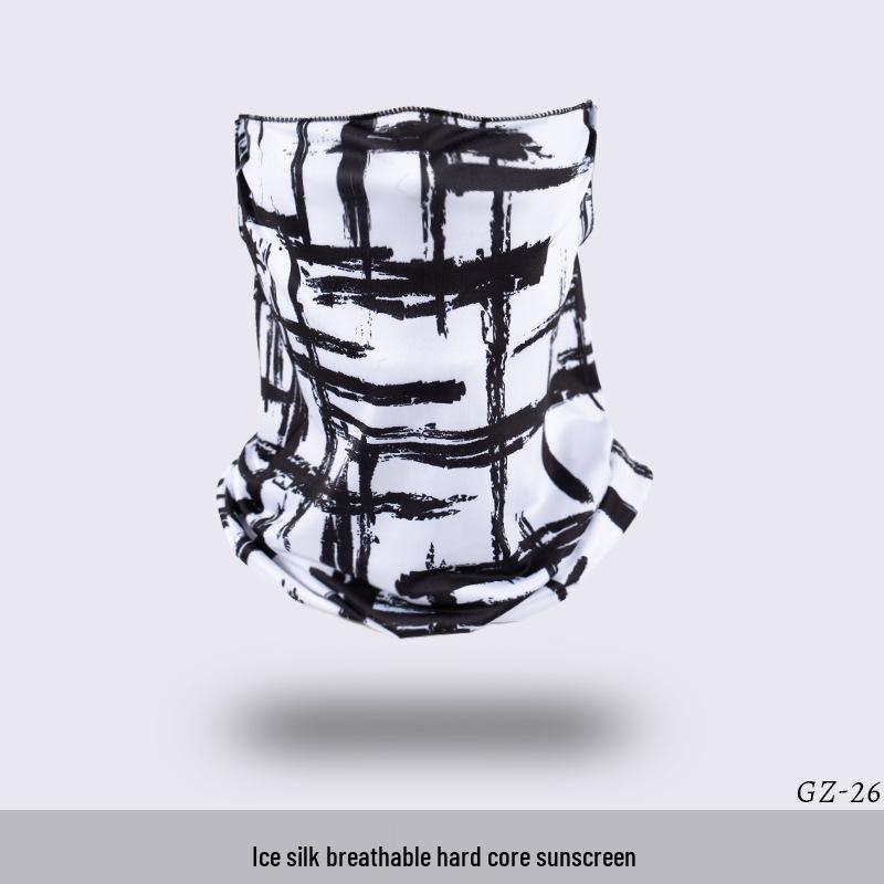 Ice Silk Ear-Hanging Face Mask - Breathable Sunshade & Neck Gaiter for Cycling & Sports