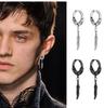 2PCStainless Steel Punk Men's Hoop Earrings For Women Hip Hop Totem Earring For Men Earrings Gothic Ear Stud Jewelry Party Gift