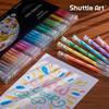 Shuttle Art Gel Pens 30 Colors Fine Point Cute Journal Pen Gel Pen Black Paper Color Swatches for Adults Coloring Writing Drawing Diary Memo School