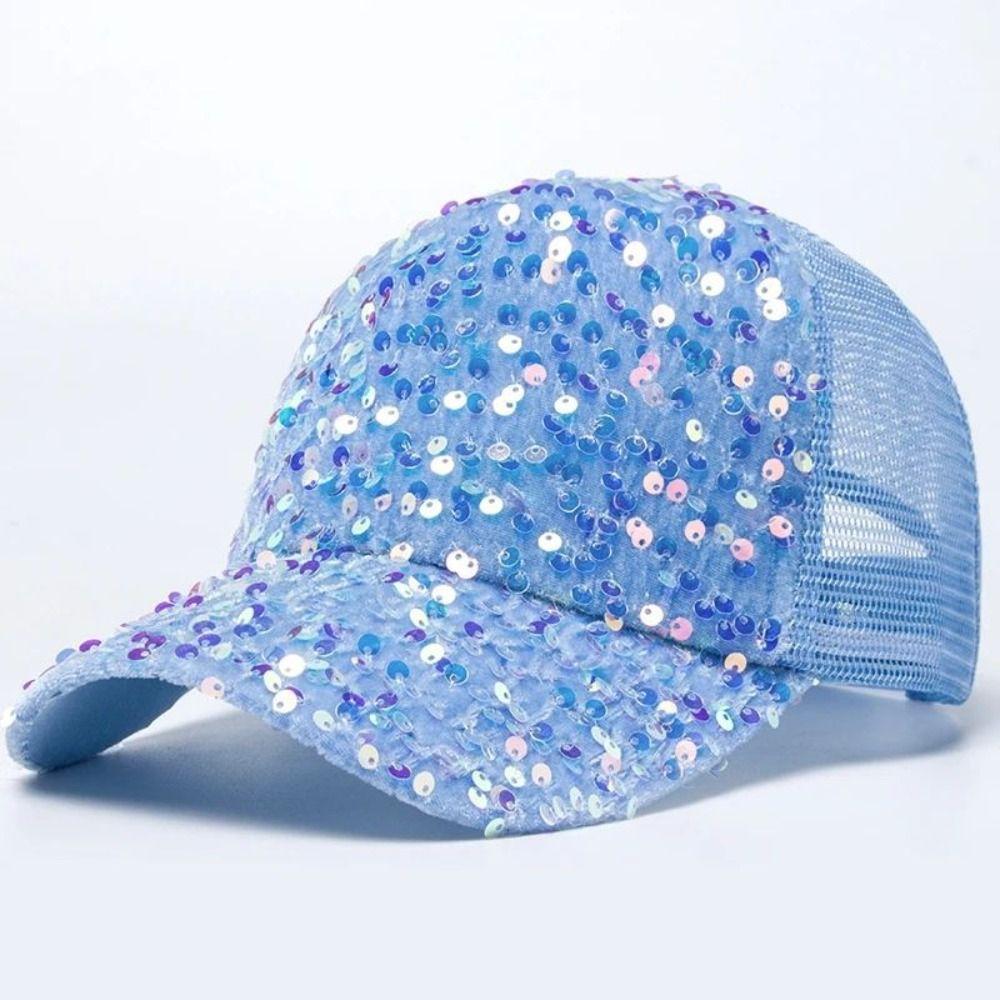 Shiny Sequins Baseball Cap Blingbling Sun Hat Simple Sequin Baseball Hat  Street Dance