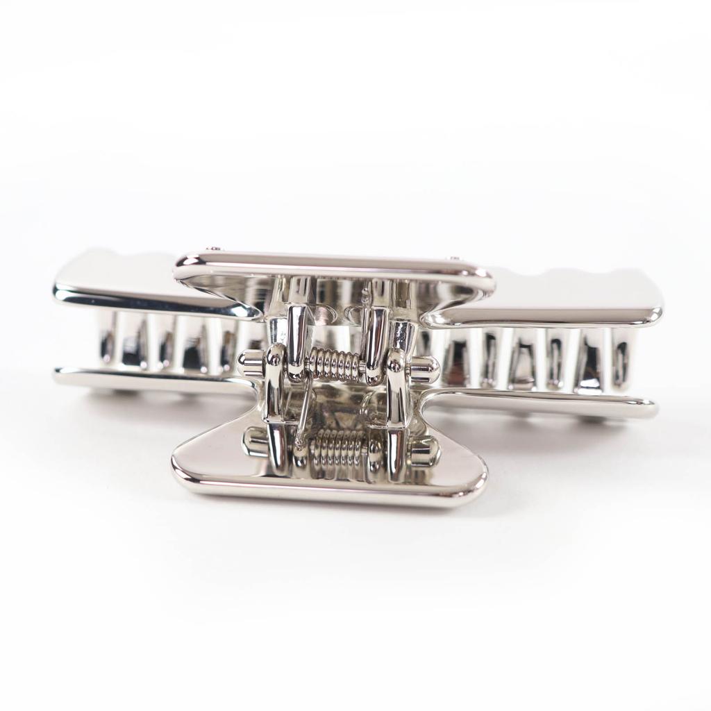 Great PRADA hair accessory Triangle Logo Hair Clip Silver Women 1IF103 Used