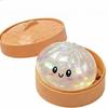 Squishy Glitter Dumpling Squeeze Toy with Bamboo Steamer Soft TPR Stress Ball Decompression Fidget Toy Funny Creative DIY Assembly Gift Present