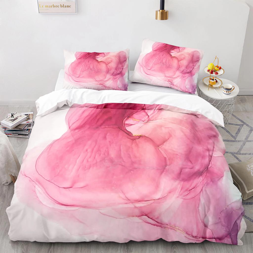 Marble King Queen Duvet Cover Green Gold Pattern Bedding Set For Teens Adults Red Love Heart Teal 2/3Pcs Polyester Quilt Cover