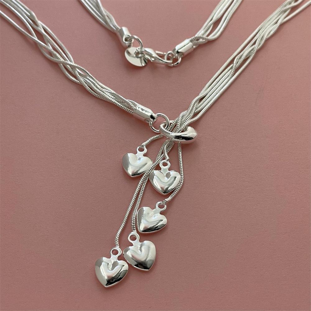925 Silver-Plated Tai Chi Snake Bone Necklace, Korean Style, 46CM, In Stock, Popular Design
