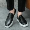 Men's British Style Skate Shoes: Large Size Leather Loafers Slip-On Casual Driving Shoes