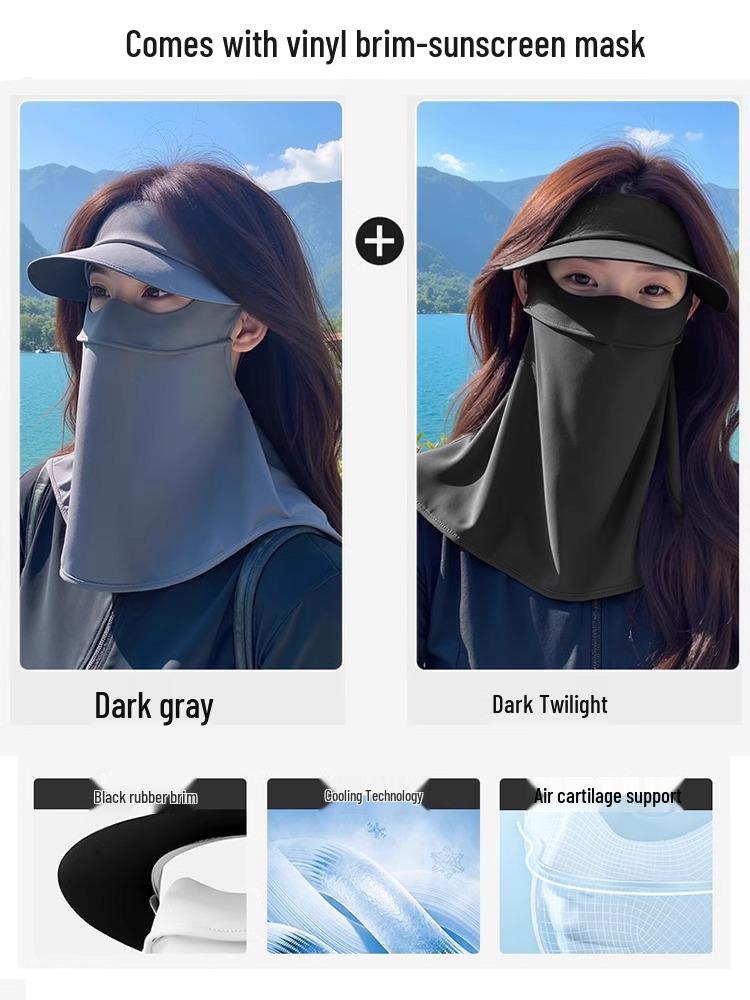 Women's Full Face UV Protection Ice Silk Sunscreen Mask for Driving & Cycling
