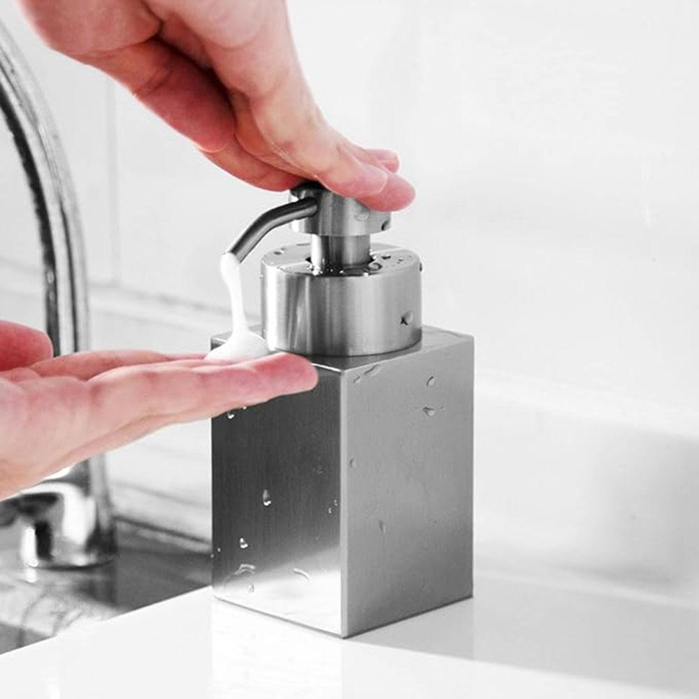 Foaming Soap Dispenser Bottle Stainless Steel Shower Gel Shampoo Dispenser with PP Pump Head for Bathroom Kitchen Laundry Room