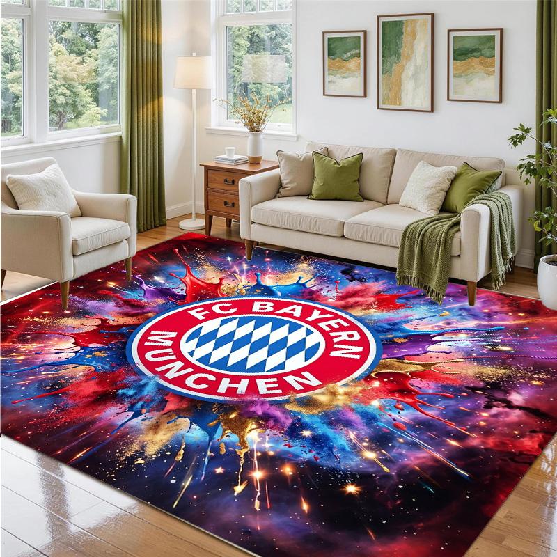 Bayern Munich Design Crystal Velvet Rug Soft Decorative Mat for Bedroom Entrance