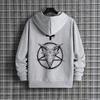 666 logo Autumn and winter casual pullover top, Devil print men's hoodie, 2025 streetwear Gothic Satan sweatshirt