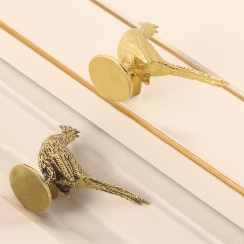 Elegant Brasses Pheasant Cabinet Handle Retros Styles Home Decoration Hardware M4YD