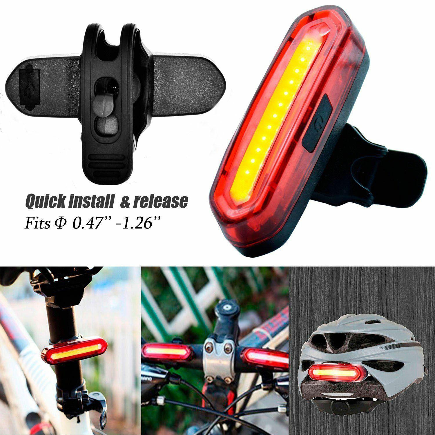 6 Modes LED Bicycle Cycling Tail Light USB Rechargeable Bike Rear Warning Light