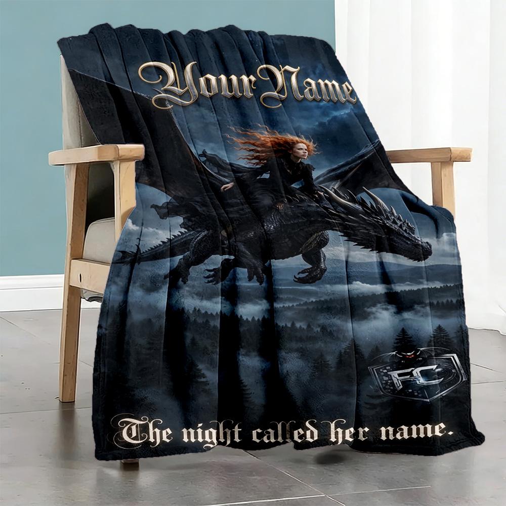 Gothic Illustrations Personalized Text Blanket Throw Personalized Blanket Durable Comfort Great for Picnics Home Decor Sofa Office for All Occasions