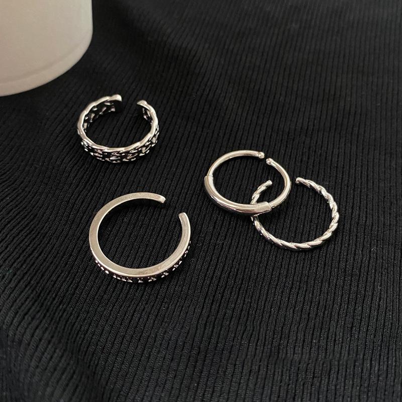 3Pcs Vintage Punk Adjustable Finger Rings Retro Silver Color Opening Knuckle Unisex Trendy Ring For Women Jewelry Gift