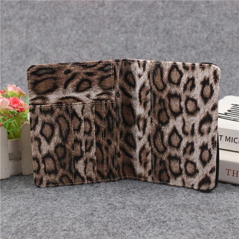 Fashion Leopard Print Passport Holder with Bandage Passport Covers Built-in RFID Shielding Passport Holders Travel Accessories