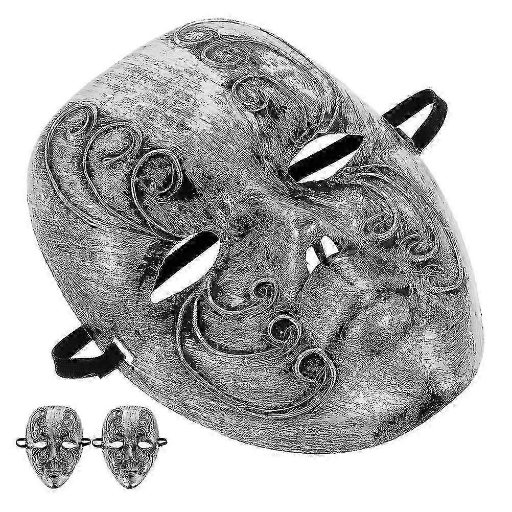 2026 Best!! Retro Masquerade Mask Vintage Design Full Face Costume Accessory For Men Women Venetian Masquerade Balls Silver 3Pcs