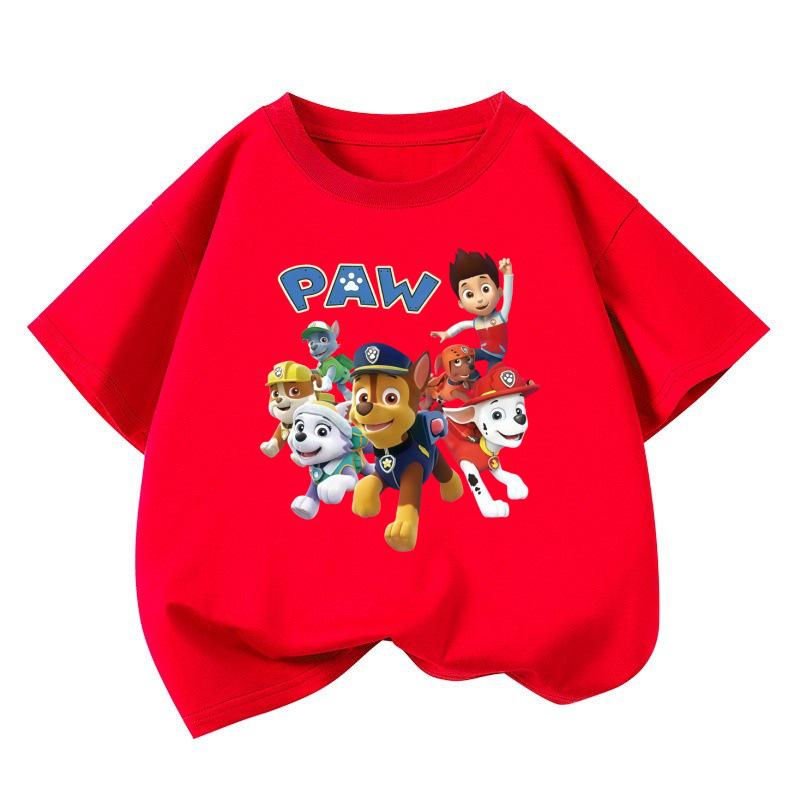 High-Quality Boys' Autumn Cartoon Print Short-Sleeve Round Neck Shirt