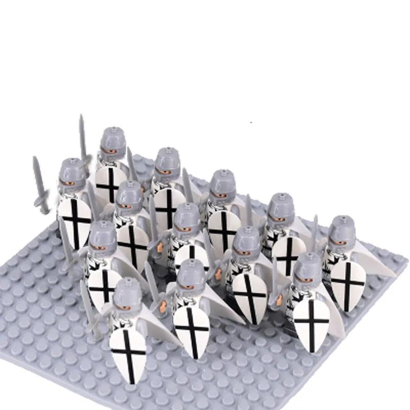 13Pcs Gondor Battle Spearman Body Gurad Infantry VS Roman Solider Eomer Rohan Warriorr Figures Blocks Set Toys for Kids