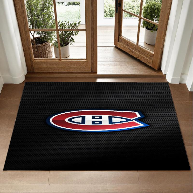 Montreal Canadiens Design Crystal Velvet Rug Soft Decorative Mat for Bedroom Entrance