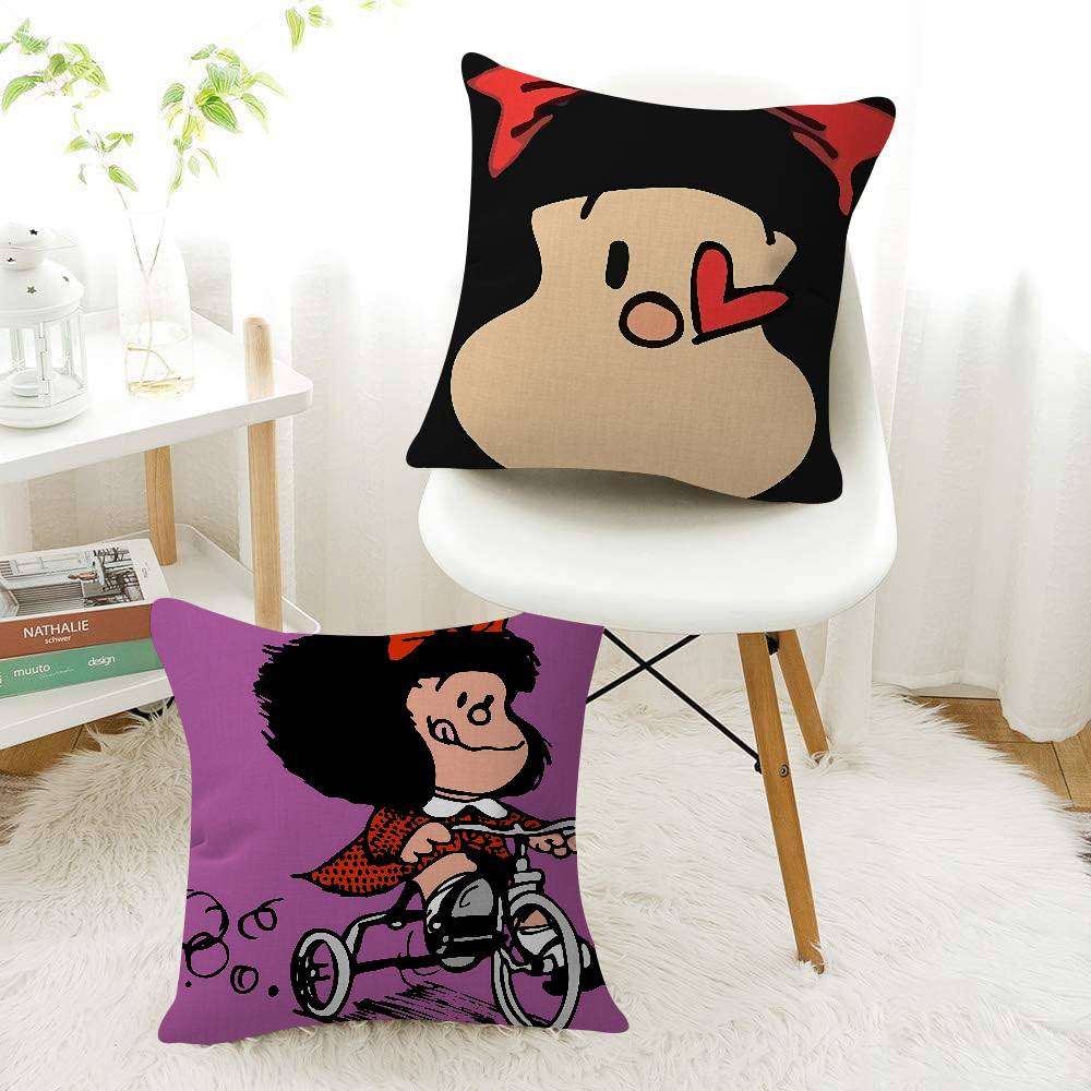 Cartoon M-Mafalda Pillow Gift Home Office Decoration Bedroom Sofa Car Cushion Cover Case 45x45