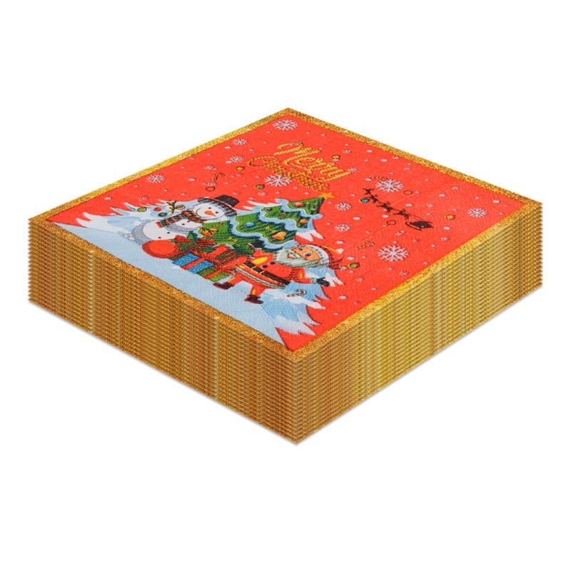 20 stk/Pac 33*33 cm 2-lags engangs festserviett julemønster