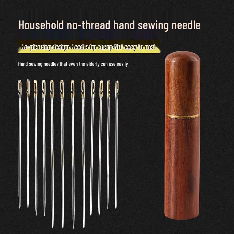 Easy-Thread Sewing Needles for Seniors & Visually Impaired - Ideal for Quilts, Comes with Needle and Thread Box