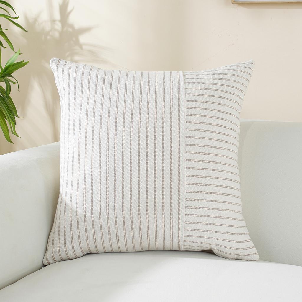 1pc thick striped pillowcase cotton linen geometric cushion cover 45*45 50*50 simple throw pillow cover for sofa livingroom