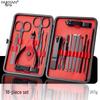 18-Piece Stainless Steel Manicure Tool Set - Nail Clippers & Grooming Tools