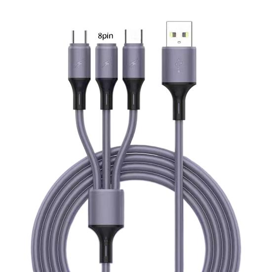 Charging Cable Anti-winding Data Transmission PVC Stylish 8-pin Micro USB Type-C Multiple Colors Cord for Office