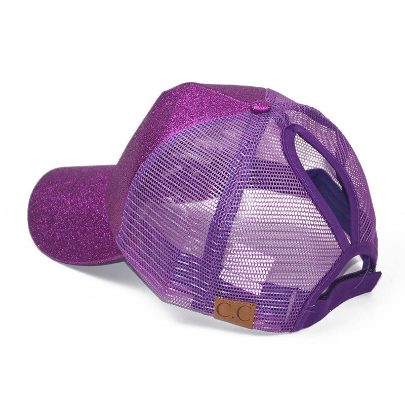 Pink Hat Sparkling Sequin Fluorescent Baseball Hat Summer Cotton