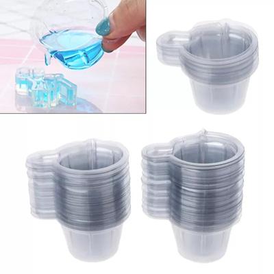 20-100 Adet 40ML Plastik Tek Kullanımlık Bardak Dispenser Silikon Reçine Kalıp Kiti Kendin Yap Epoksi Reçine Takı Yapım Araçları Aksesuarları