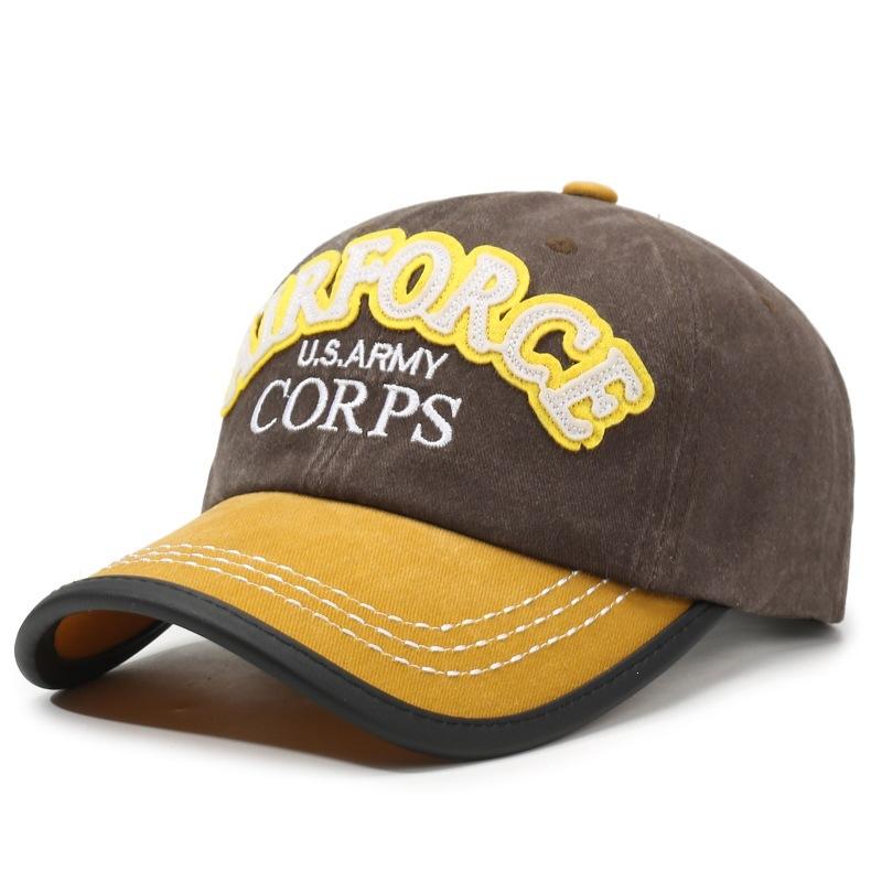 New European and American washed denim baseball cap embroidered letters old style cap outdoor casual retro sun hat