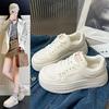 Platform white shoes women's 2025 new flat-soled single shoes fashionable versatile student board shoes wear-resistant casual sports shoes