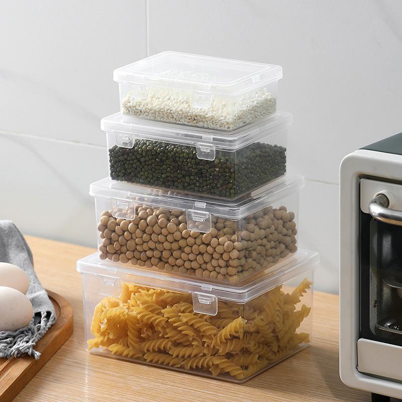 Plastic Food Storage Containers With Lids Airtight Kitchen Organizer Boxes For Refrigerator Pantry