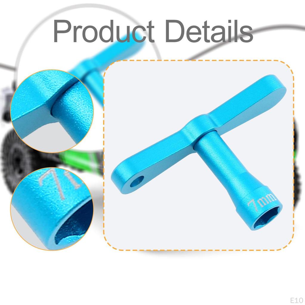 RC Car 7mm Hex Sleeve Wheel Nut Spanner Metal Multifunctional Professional Repair Tool T Handle