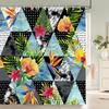 Nordic Style Flower Leaf Plant Printed Fabric Shower Curtains Floral Bath Screen Waterproof Products Bathroom Decor With Hooks