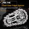 Tannhjul Håndrulle Fidget Kjede Leker, Metall Dobbel-Girkjede Fidget Spinner - Presisjonsmaskinert Stresslindring Fokusleke