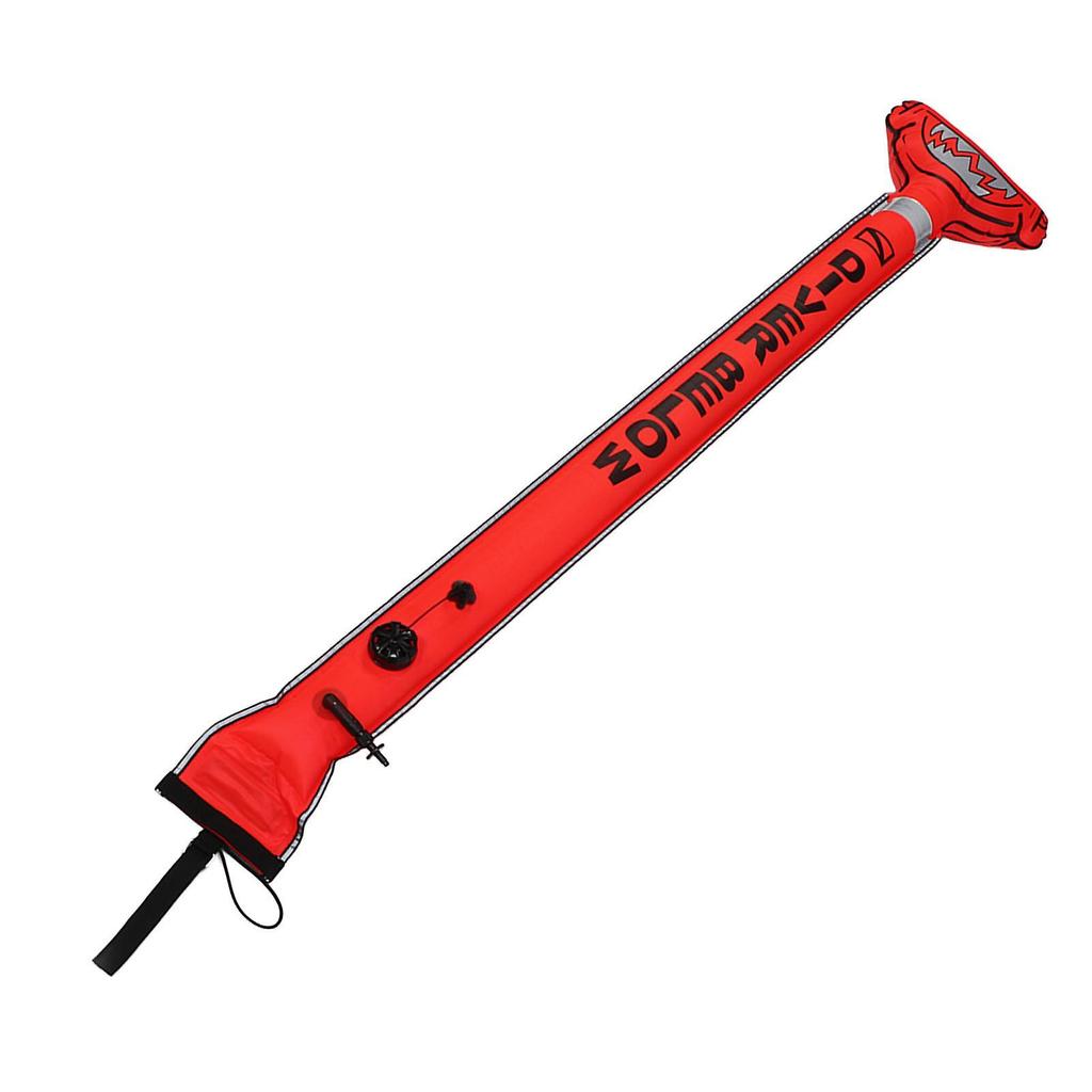 Scuba Diving Surface Marker Nylon Hammerhead Shark Pattern Inflatable Safety Signal Tube for Diving Accessories Orange