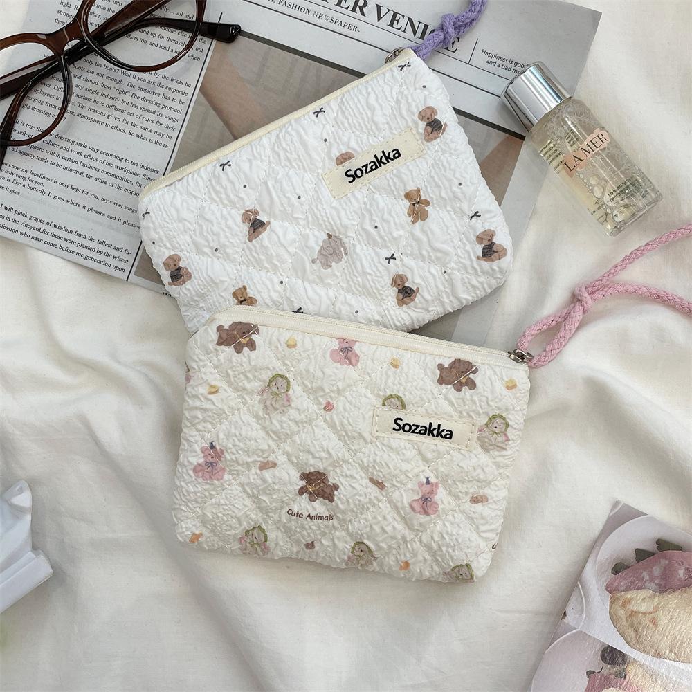 Floral Quilted Cotton Sanitary Napkin & Coin Storage Bag - Large Capacity, Soft, Cute Design