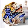 1pc Dragon Ball Z Vegeta & Goku Outdoor Umbrella - Automatic Opening/Closing - Portable 3-Fold Design - 8 Bone Iron Frame - Ideal Gift for Fans, Trave