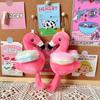 Adorable Mini Flamingo Plush Toy Soft Pink Stuffed Animal Keychain Accessory