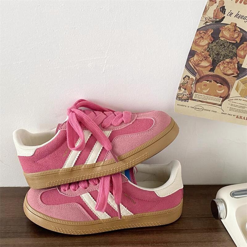 Two Bars Niche Retro Women's Little White Shoes Spring New Casual Sports Board Shoes Trend