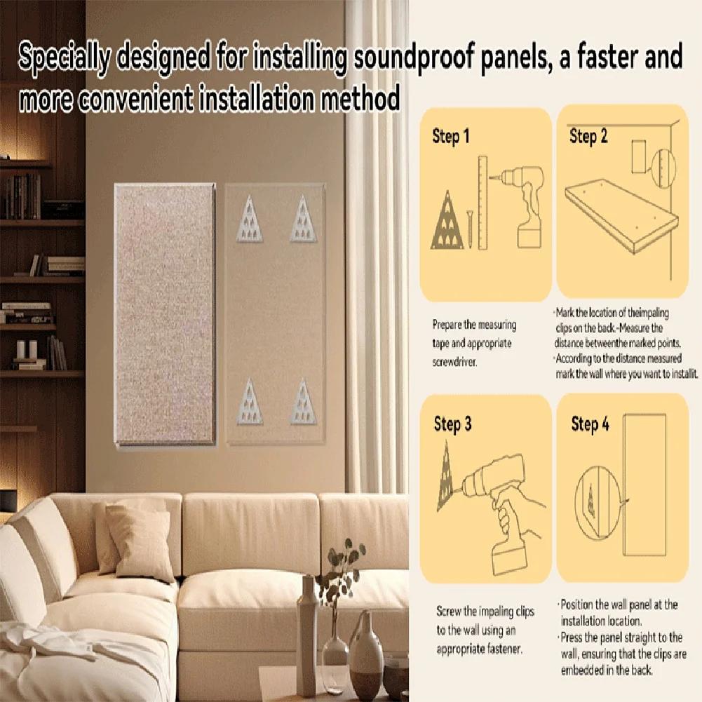 Triangle Soundproof Panel Mounting Clips Push In Type For Secure Wall Attachment In Home For Studio Theater Settings