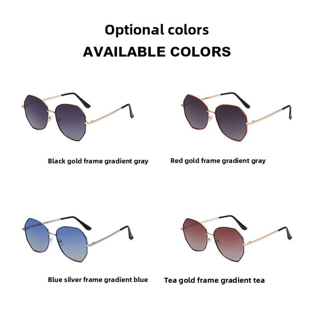 Sunglasses Female Korean Version Tide Shading Polarized Ins Sunglasses Fashion Polygonal Large Frame High Definition UV Protection Glasses