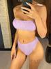 Sexy Bandeau Wrinkled Female Swimsuit High Waist Bikini Women Swimwear Two-pieces Bikini Set Bather Bathing Suit Swim Lady
